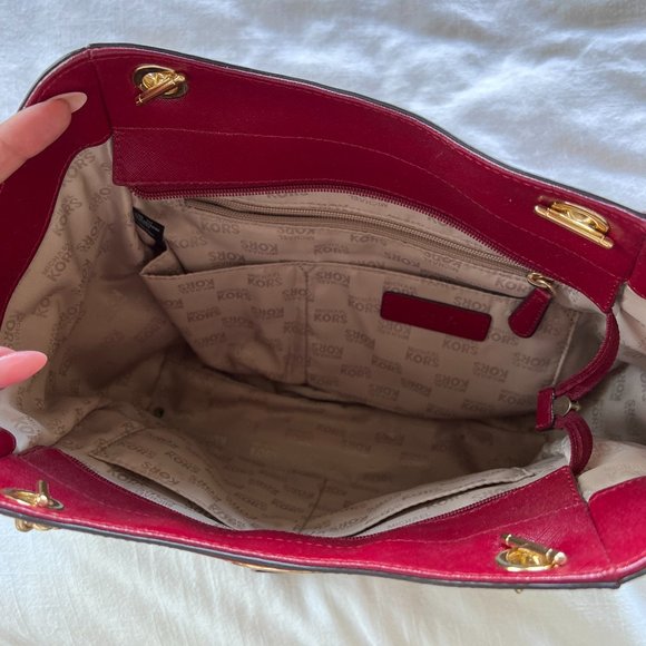 Michael Kors Dark Red Jet Set Tote Bag - Picture 3 of 5